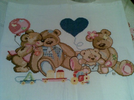 Familia Bear em ponto de cruz